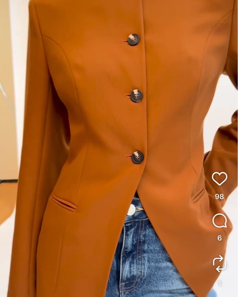 Aligne Dapne Waisted Blazer In Cognac - Image 2