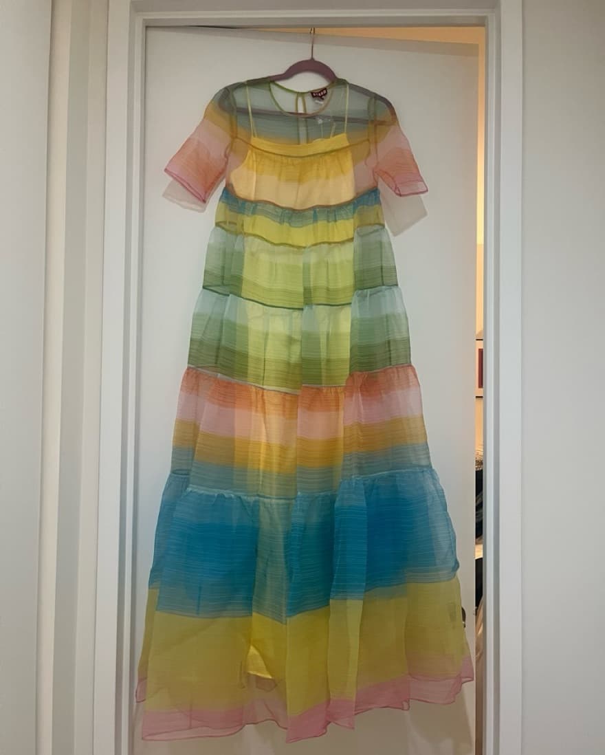Staud Hyacinth Rainbow Tiered Maxi Dress - Image 3