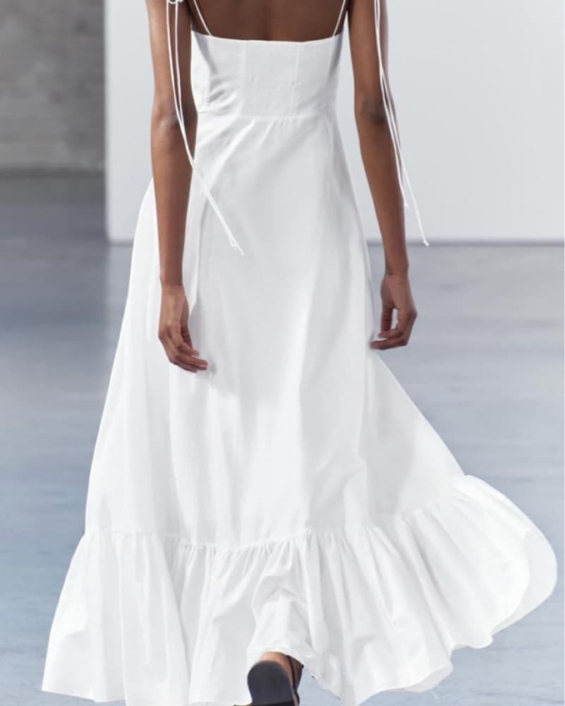 Viral White Cotton Summer Dress - Image 3