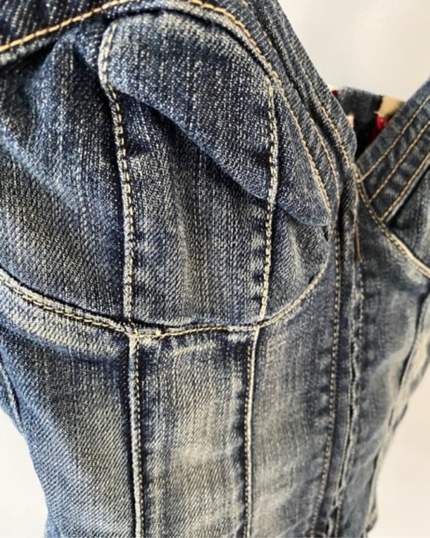 Vintage Guess Denim Bustier Top - Image 5