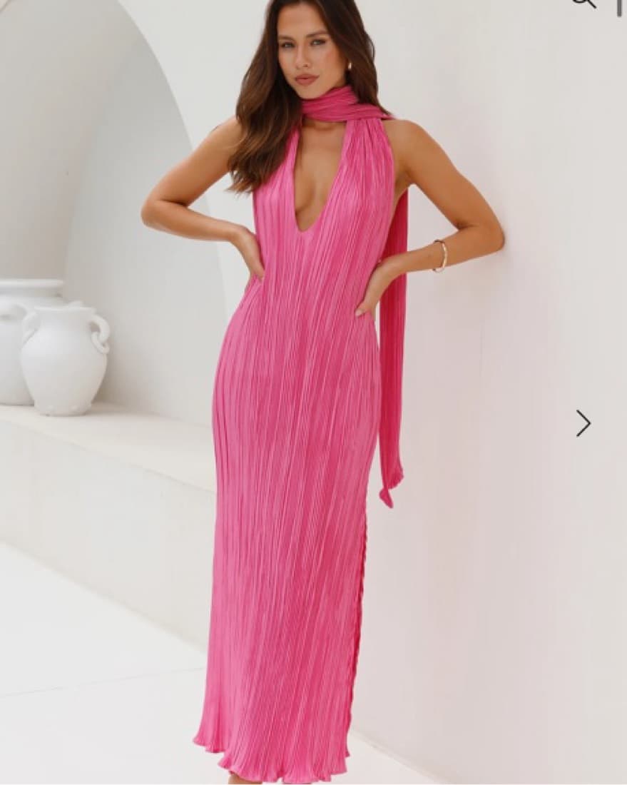 Pink Hello Molly Halter Maxi Dress - Image 1