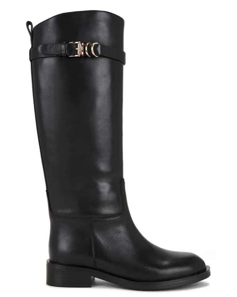 Black Leather Knee-High Boots - Image 1