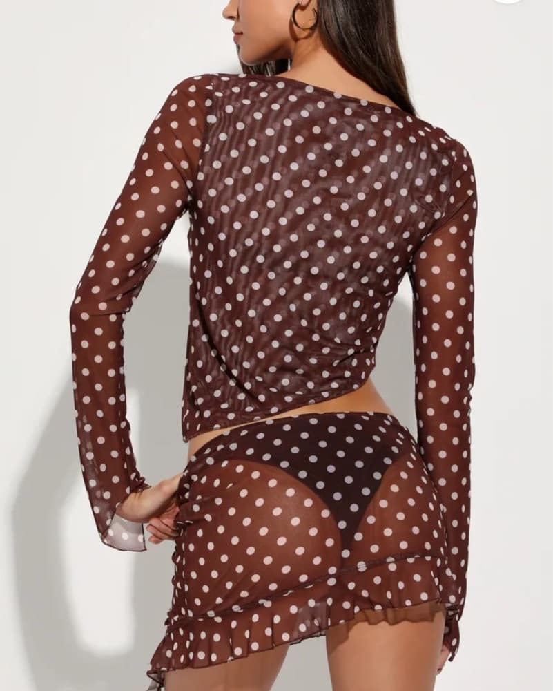 Brown Polka Dot 3 Piece Matching Set - Image 2