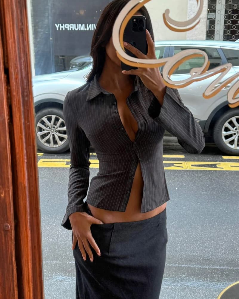 Princess Polly Pinstripe top  - Image 1
