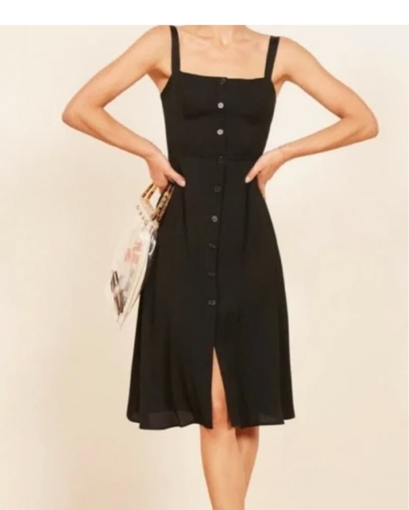 Reformation A-Line Button Midi Dress - Image 5