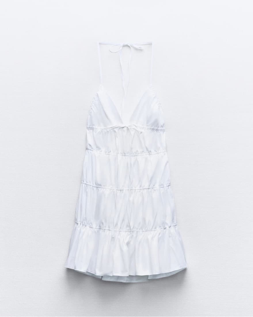 Zara Tiered White Trench Dress  - Image 1