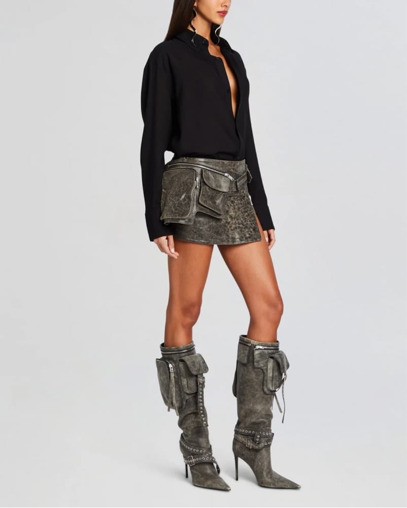 Retrofete Langely Leather Skirt  - Image 6