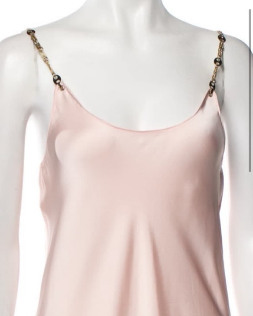 Rabanne Silk Slip Dress W/ Chain Details - Image 1