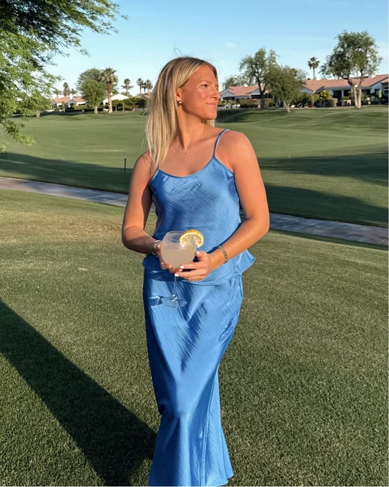 Blue satin set  - Image 1