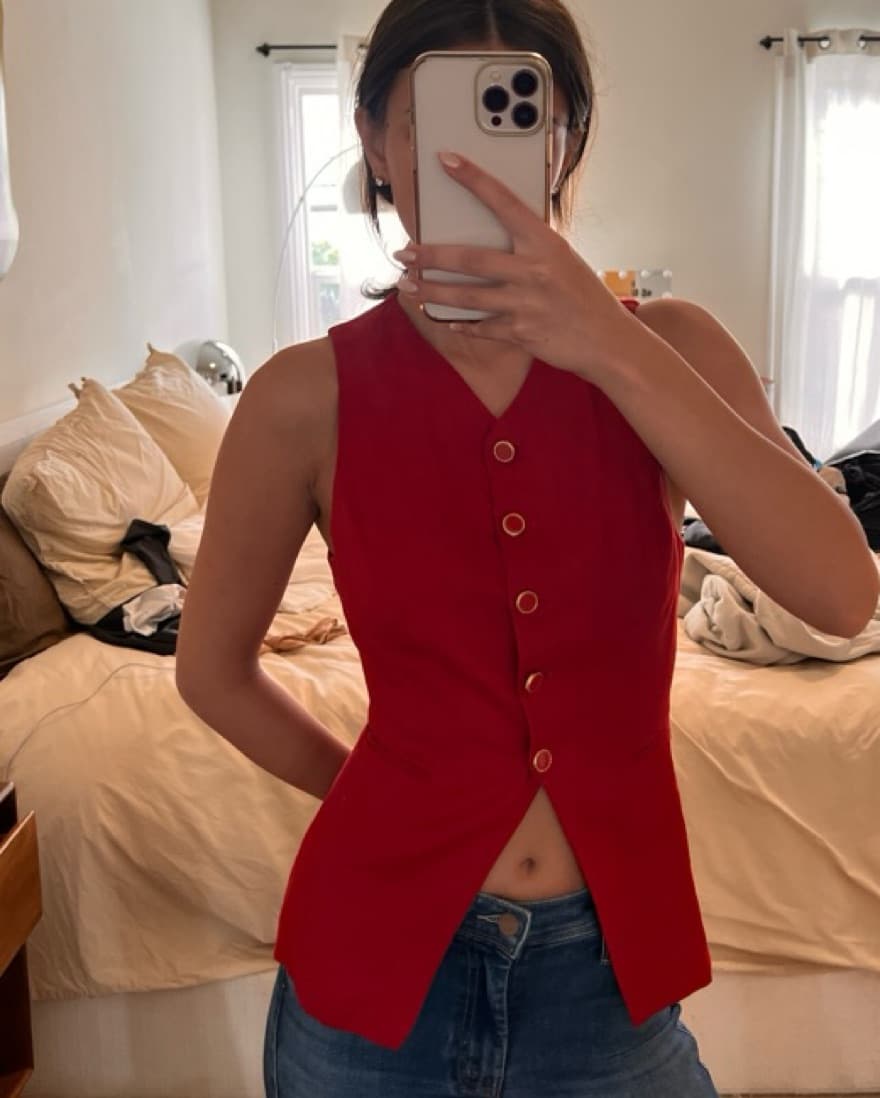 Refromation Red Linen Tank  - Image 5