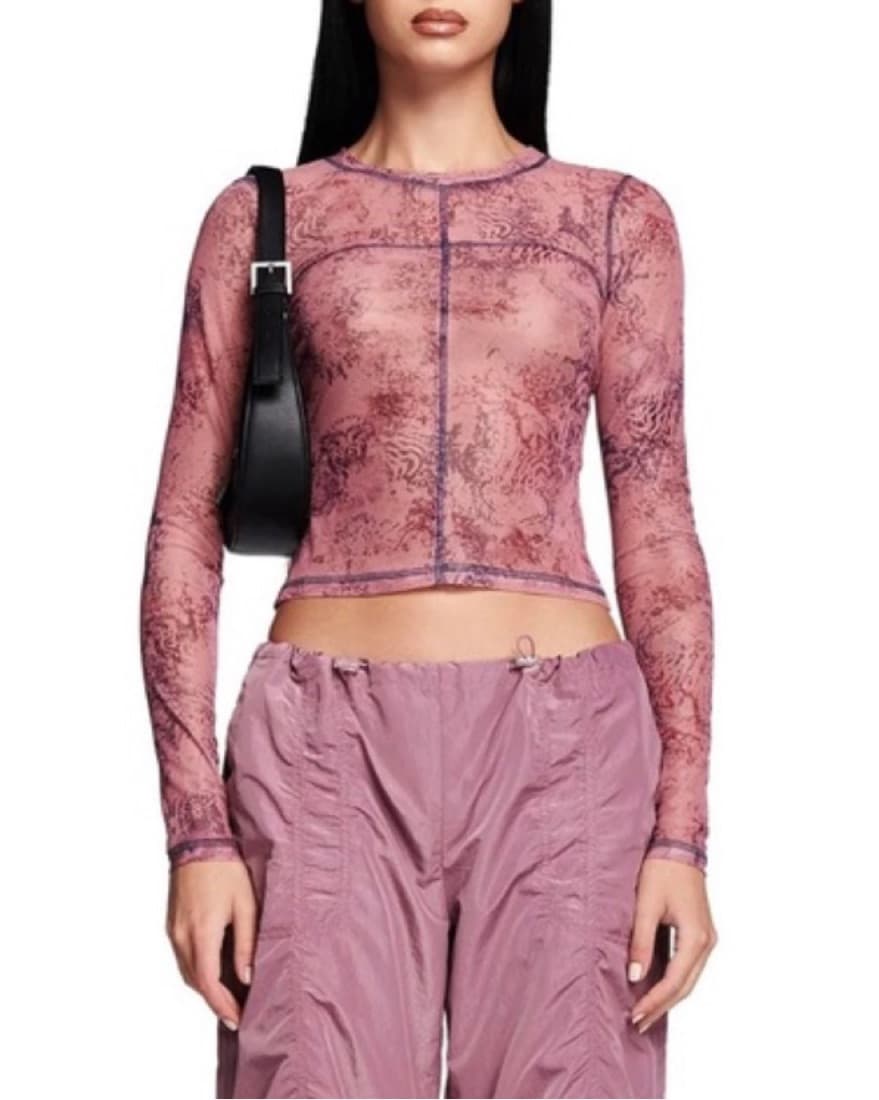 I AM GIA Pink Mesh Top - Image 1