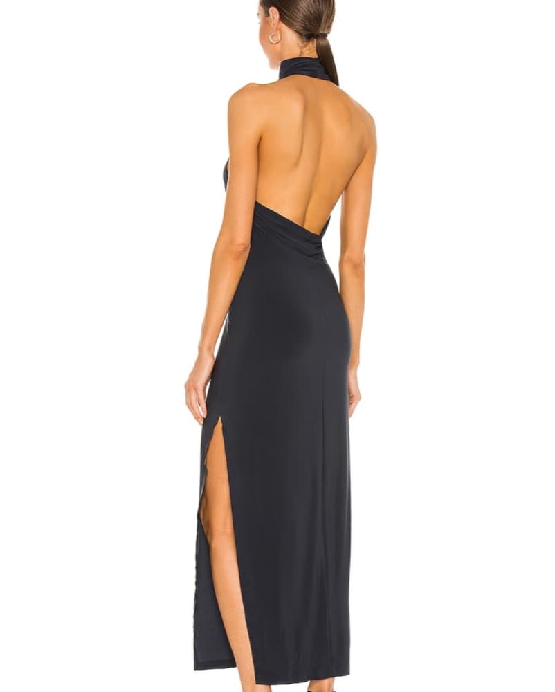 Norma Kamali Halter Slit Gown  - Image 3
