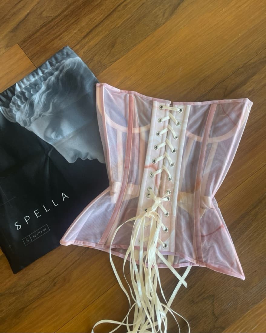Sheer Pink Underbust Corset - Image 2