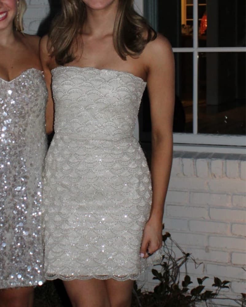 Theia Amanda Beaded Mini Dress - Image 1