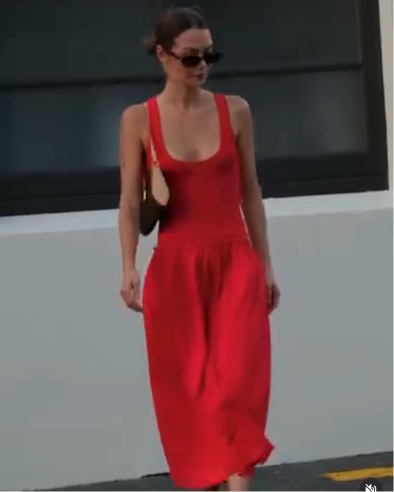 Red Cotton Dress  - Image 2