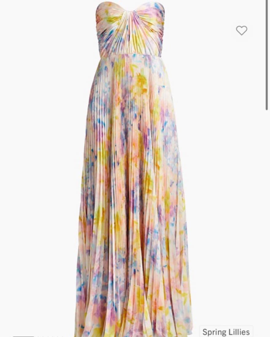 Vibrant Floral Pleated Gown - Image 3