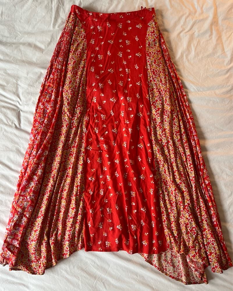 Red Floral Maxi Skirt - Image 2