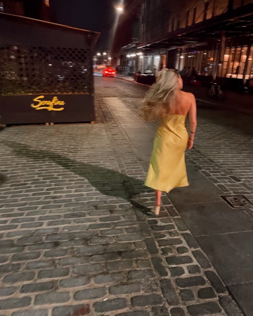 Yellow Satin Slip Dress - Image 2