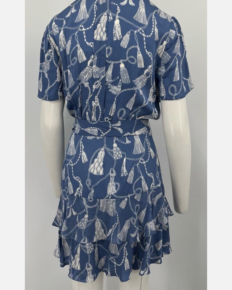 Reiss Blue Tassel Printed Maxi Dress - Image 3