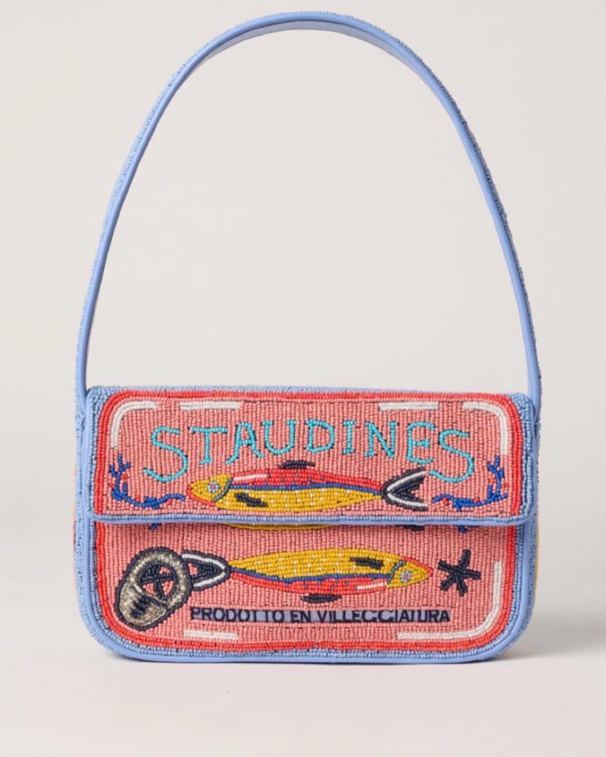 Staud Accessories Tommy Blue Beaded Bag - Image 1