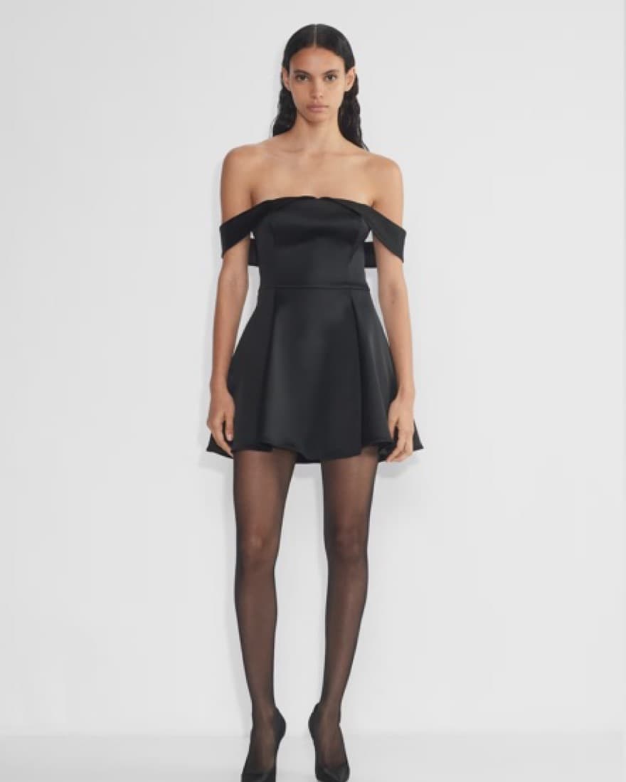 Aritzia Black Satin Dress - Image 1