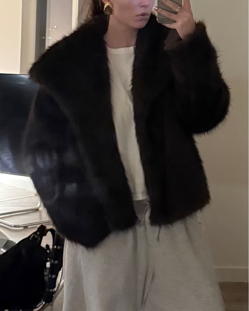 Brown Faux Fur Coat - Image 4