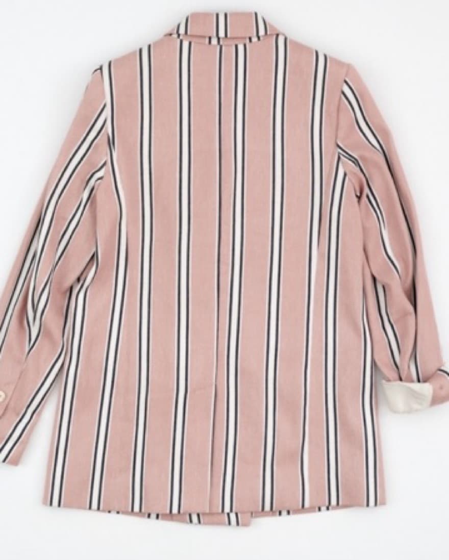 Free People Uptown Girl Blazer Striped - Image 5