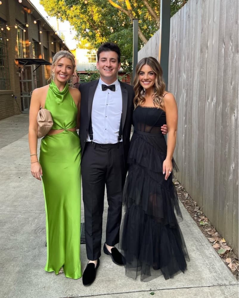 Vibrant Green Satin Gown with Cutout - Image 3