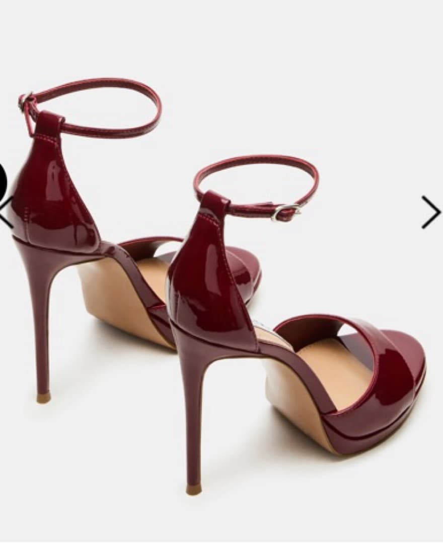 Burgundy Patent Leather Ankle Strap Heels - Image 4