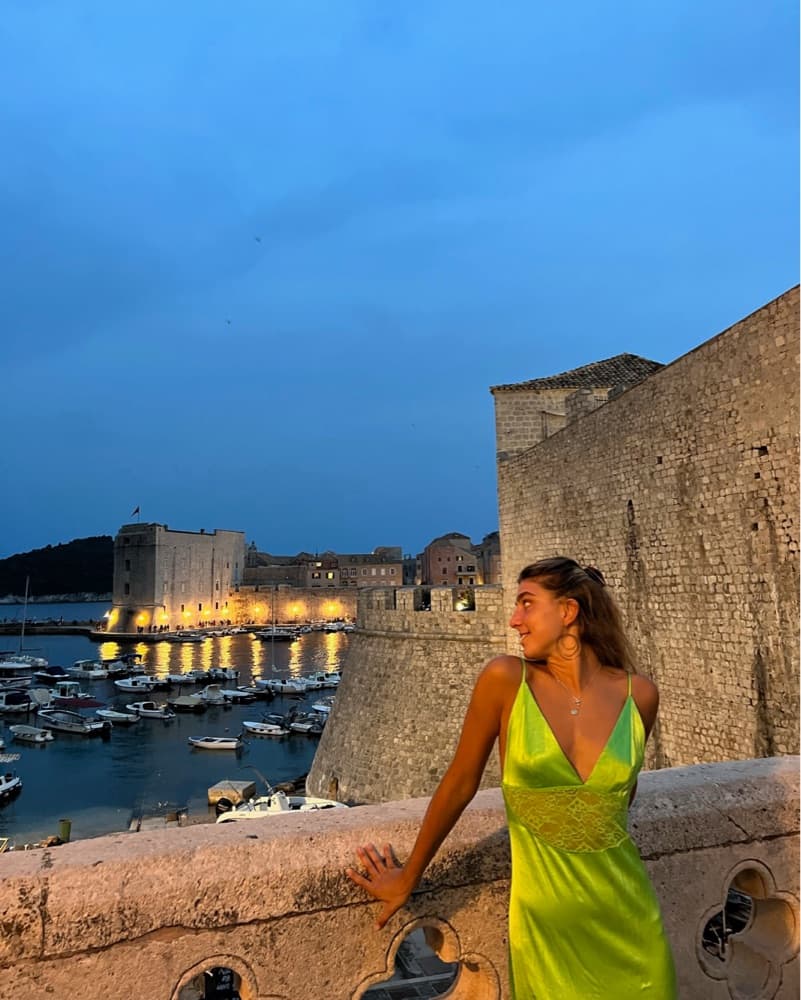 Vibrant Green Lace-Accented Dress - Image 1