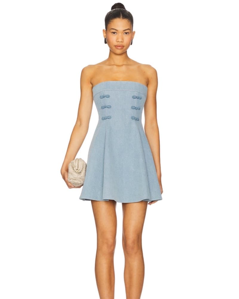 Sau Lee Tai Dress In Light Denim - Image 1