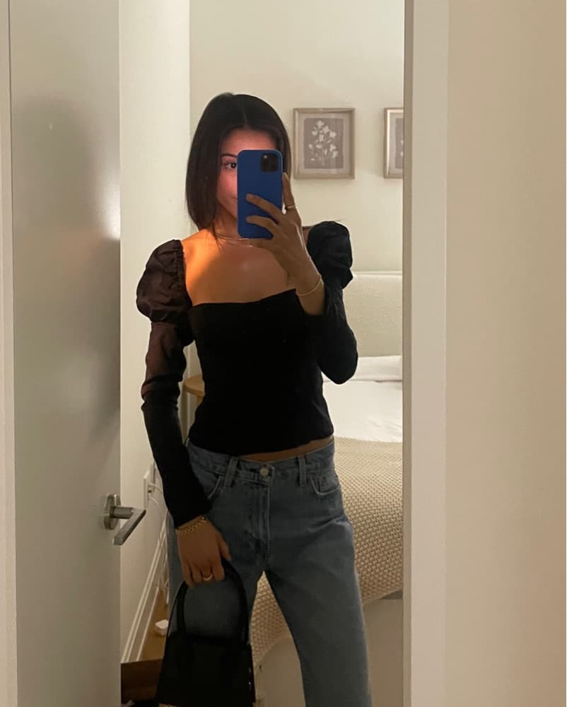 WeWoreWhat Black Longsleeve Corset  - Image 2