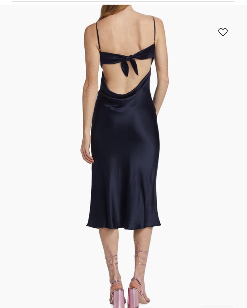 Amanda Uprichard Navy Silk Dress - Image 3
