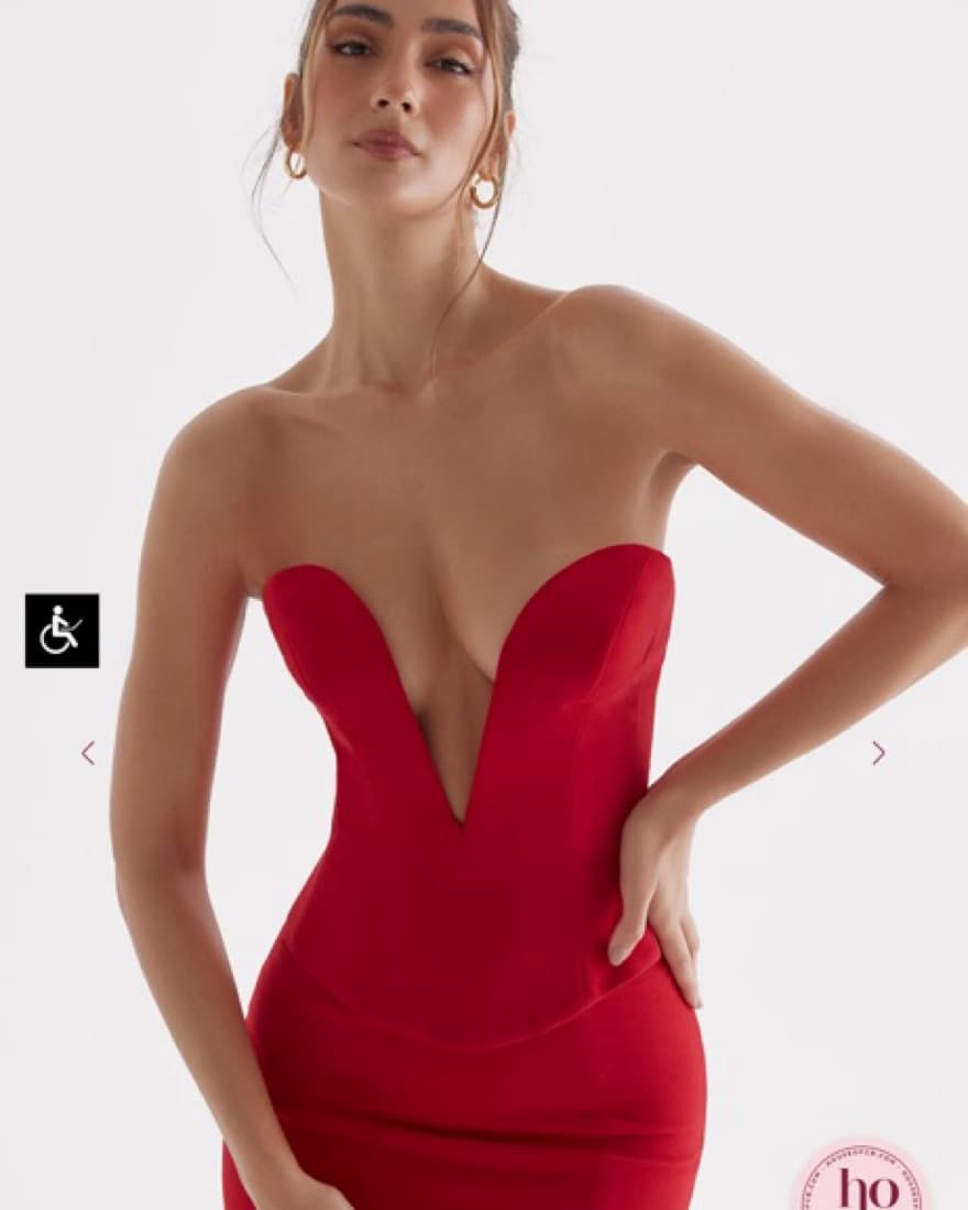 LYDIA  Plunge Corset Red - Image 1