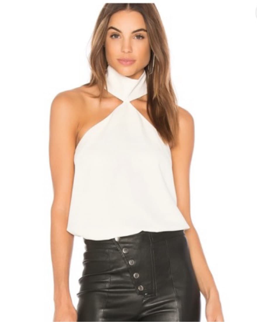 Amanda Uprichard White Halter Blouse - Image 2