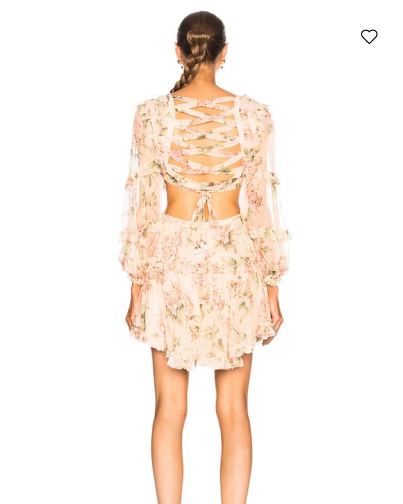 Floral Ruffle Cutout Mini Dress - Image 3