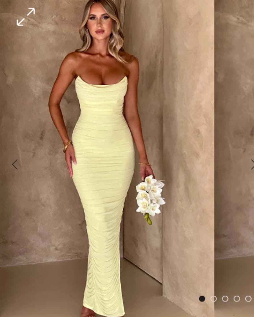 Yellow Corset Strapless Dress - Image 2