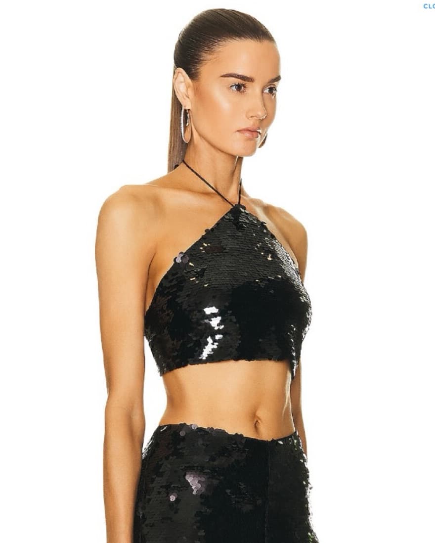 Alexis Sequin Halter Crop Top - Image 4