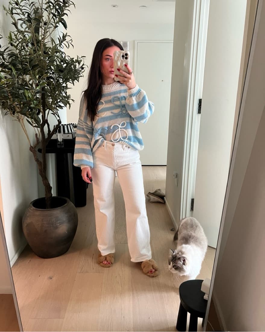 Loewe Sweater Knit Blue And White  - Image 2