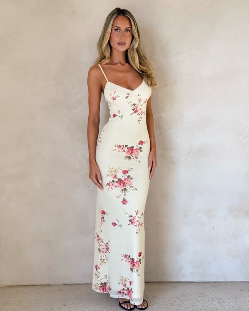 JULIANNA DRESS - YELLOW: MACRO FLORAL - Image 1