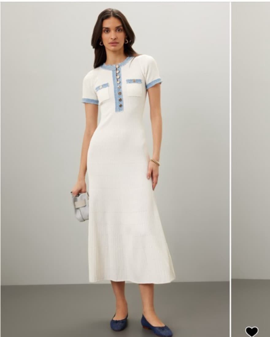 White/Blue Sandro Maxi Dress - Image 2
