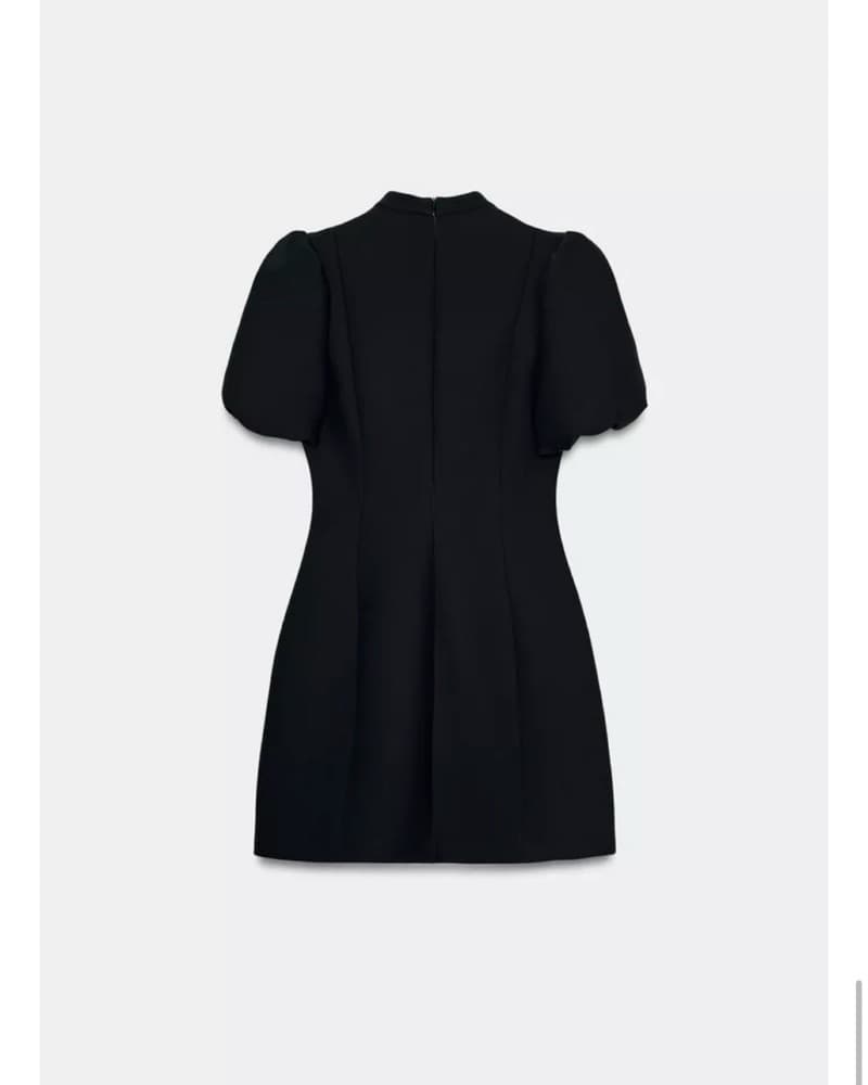 Elegant Black Puff Sleeve Dress - Image 6