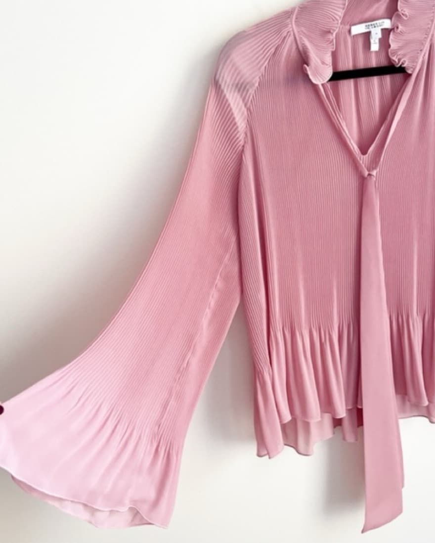 Derek Lam Pink Chiffon Pleated Blouse - Image 3