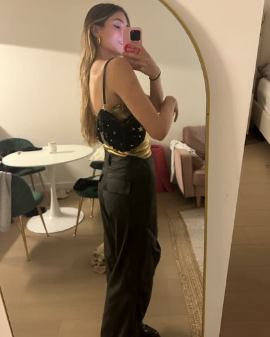 gold knit bustier top  - Image 5