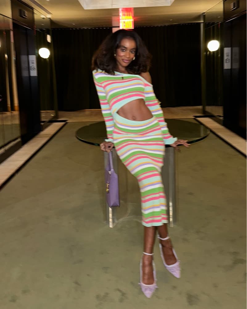 Fashion Nova Vibrant Striped Midi Dress - Image 3