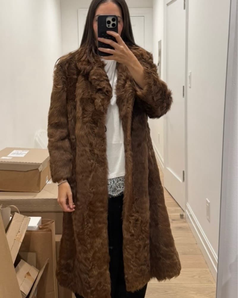 Vintage Real Fur Long Coat - Image 1