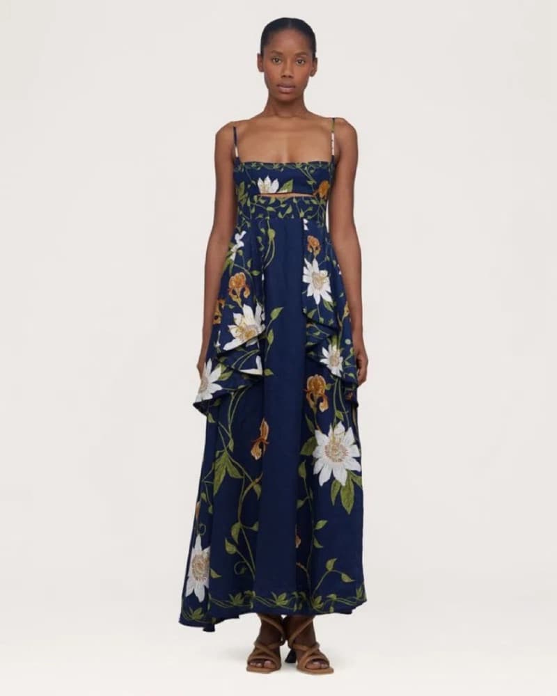 Agua By Agua Bendita Blue Floral Dress - Image 3