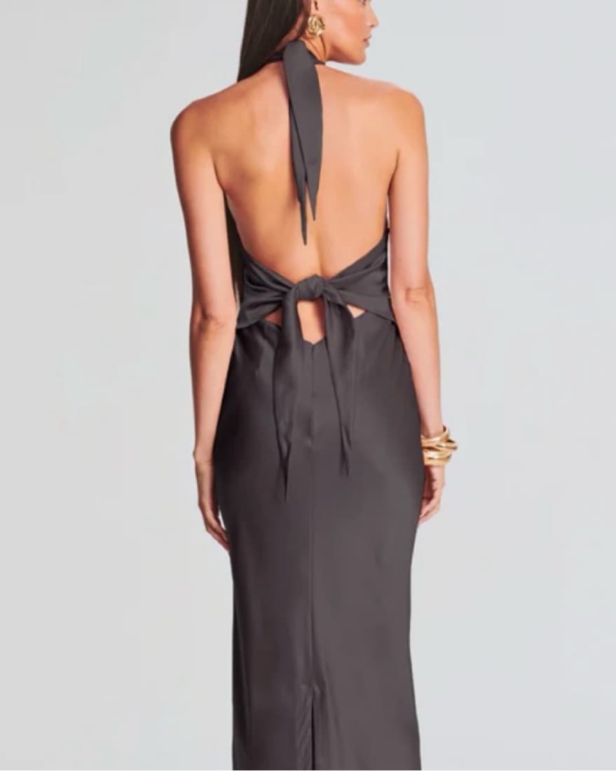 Retrofete Brown Silk Maxi Ester Dress - Image 4