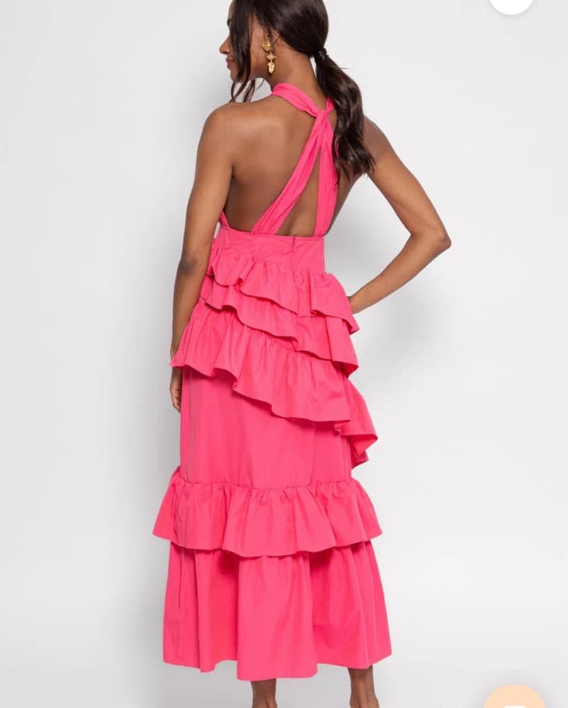Pink Maxi Ruffle Dress - Image 3