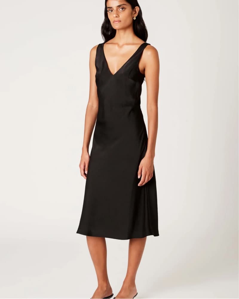 Elegant Black Midi Dress - Image 3